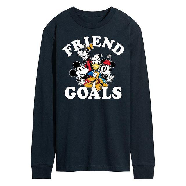 Disneys Mickey Mouse & Friends Mens Friend Goals Long Sleeve Graphic Tee Product Image