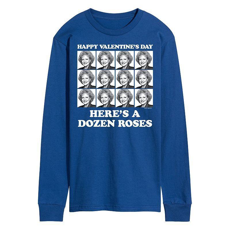 Mens Golden Girls Dozen Roses Long Sleeve Tee Med Blue Product Image