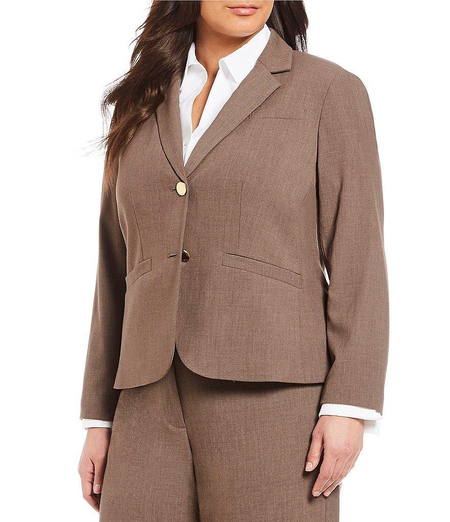 Calvin Klein Plus Size 2 Button Luxe Notch Collar Jacket Product Image