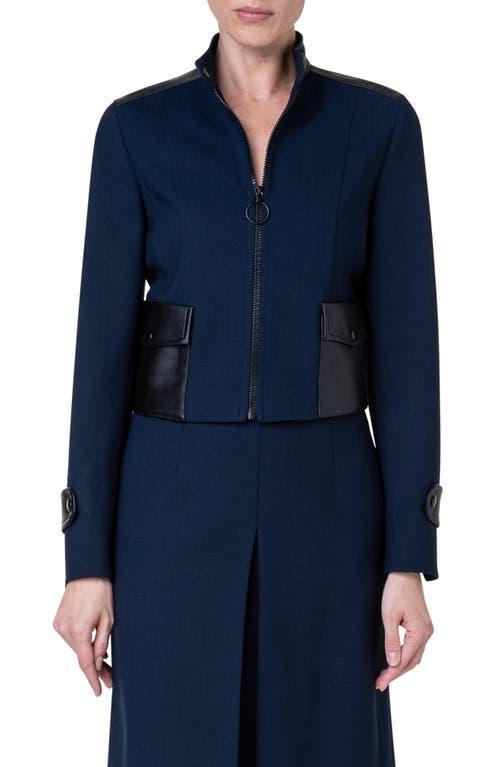 Akris punto Faux Leather & Stretch Wool Jacket Product Image