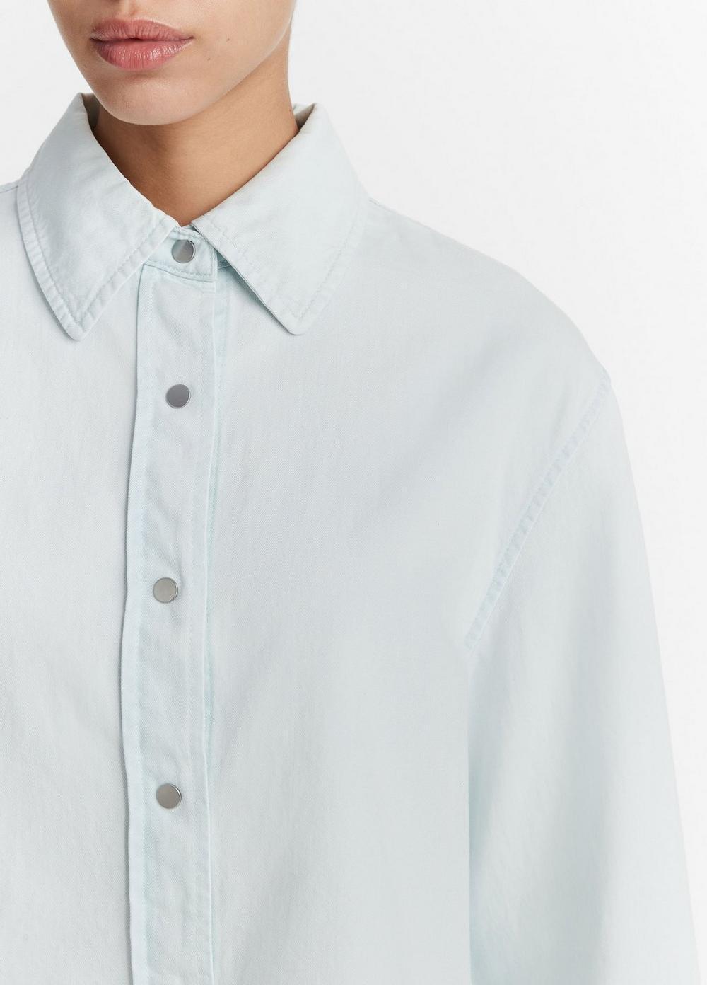 Cotton Twill Cropped Shirt Product Image