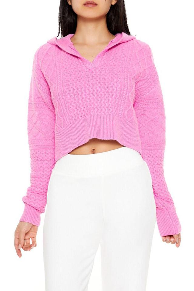 Cable Knit Hooded Sweater | Forever 21 Product Image