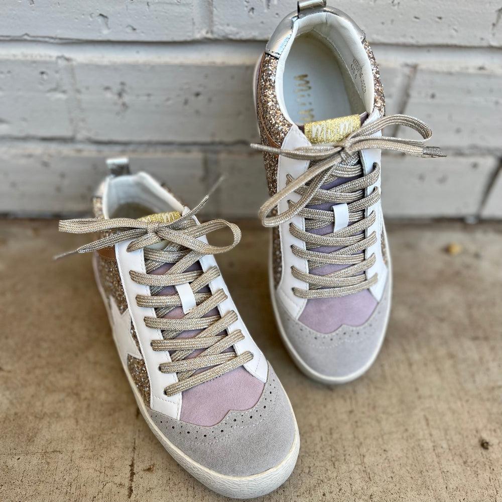 Oxford Lilacs & Gold Sneakers Product Image