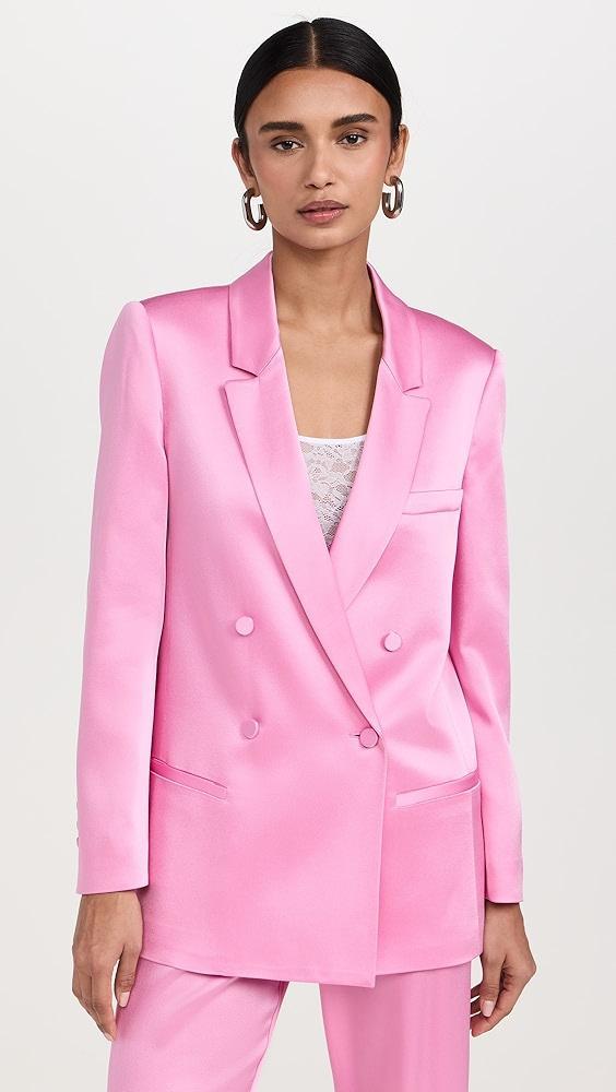 LAPOINTE Doubleface Satin Boxy Double Breasted Blazer | Shopbop Product Image