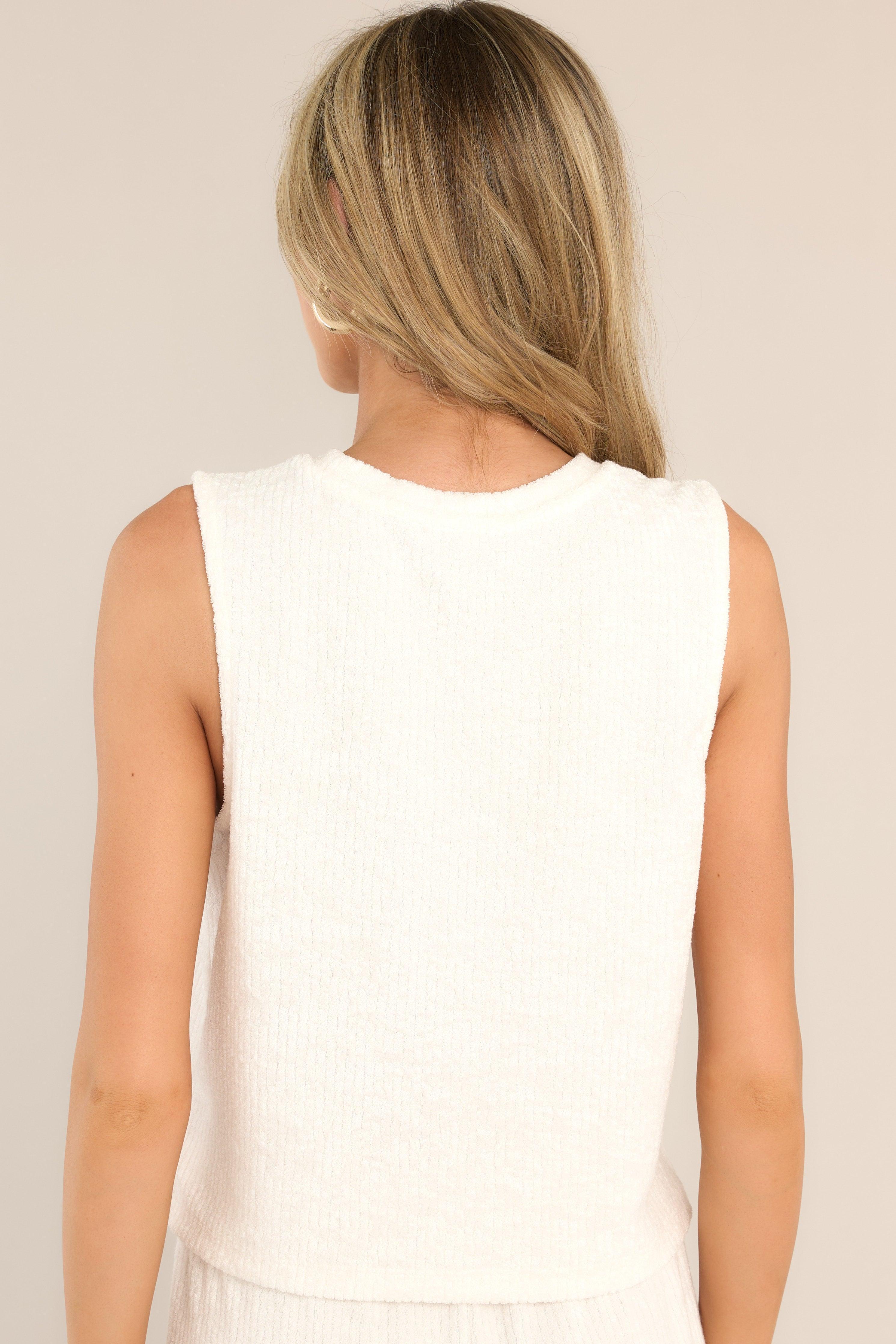 Z Supply Z-Supply Libby Rib Cloud Dancer Terry Tank Top White Product Image