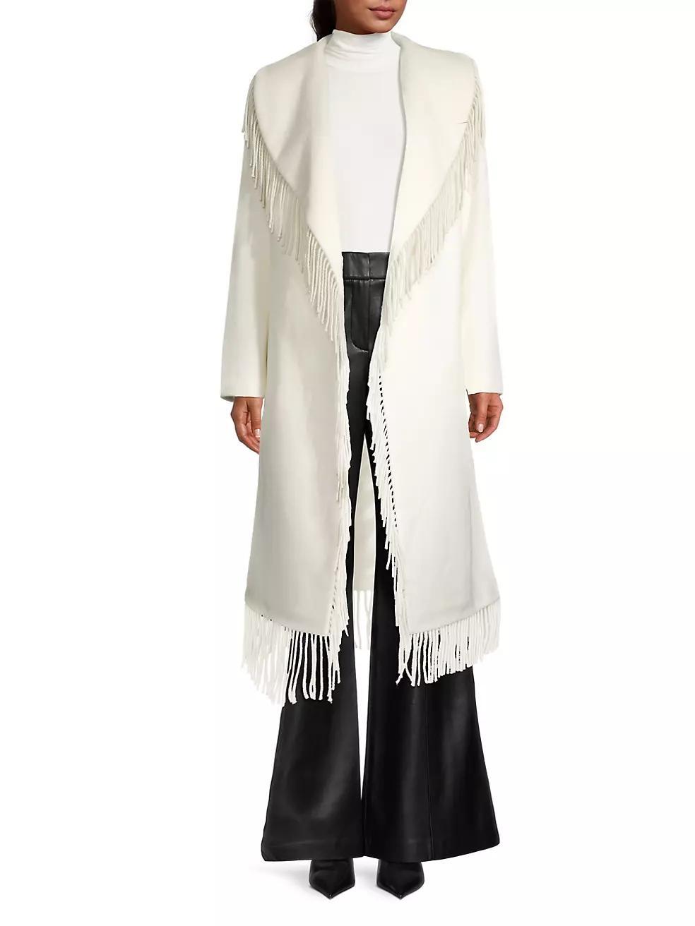 Fringe Wool-Blend Coat Product Image