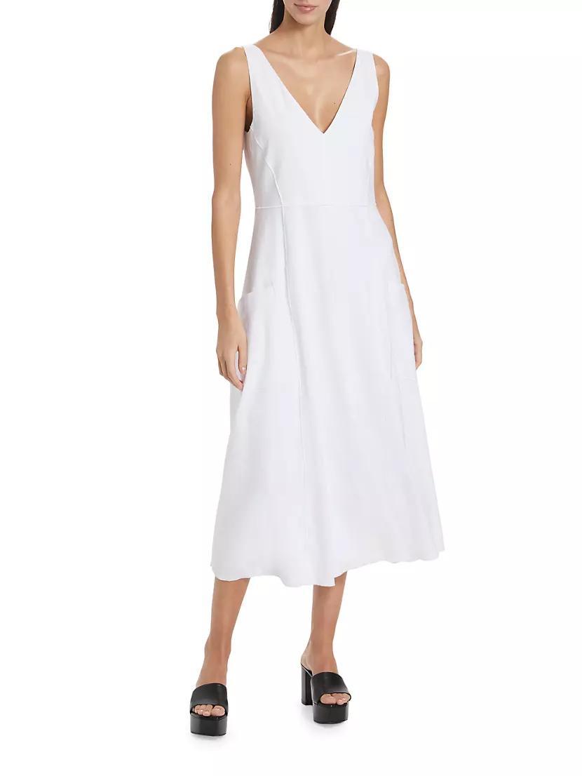 Relaxed V-neck Midi-Dress Product Image