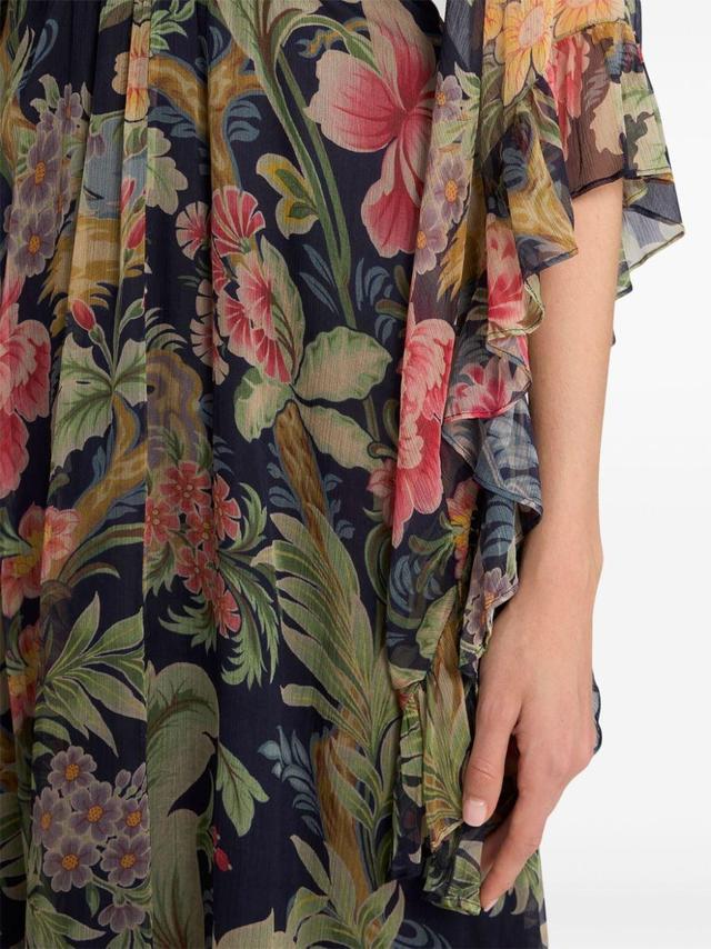 floral-print silk maxi dress Product Image