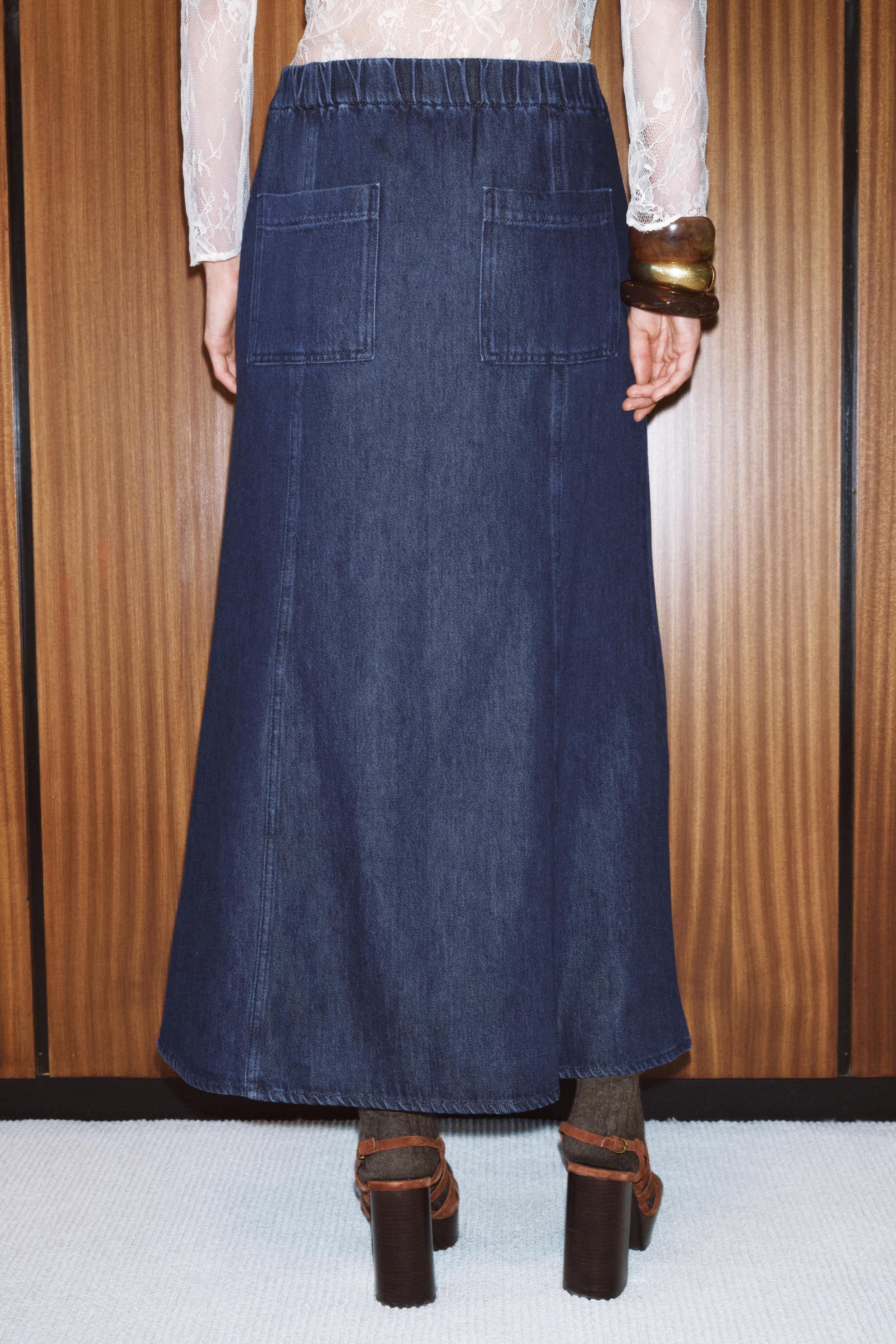 DENIM MIDI SKIRT ZW COLLECTION Product Image