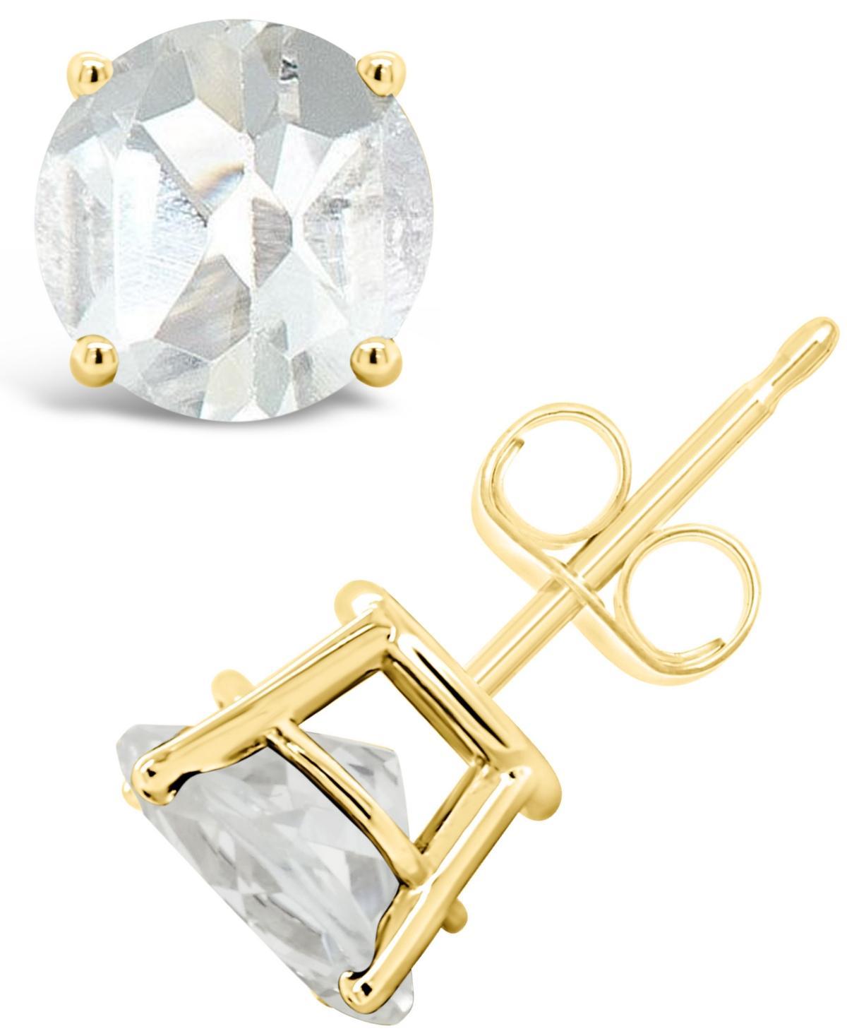 Celebration Gems 14k Gold White Topaz Stud Earrings, Womens Product Image