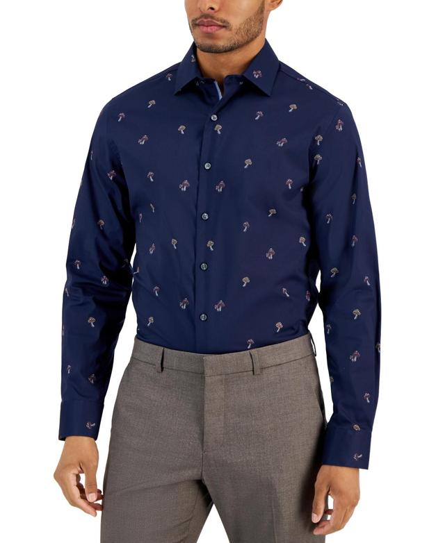 Bar Iii Mens Slim-Fit Mushroom-Print Dress Shirt, Created for Macys Product Image