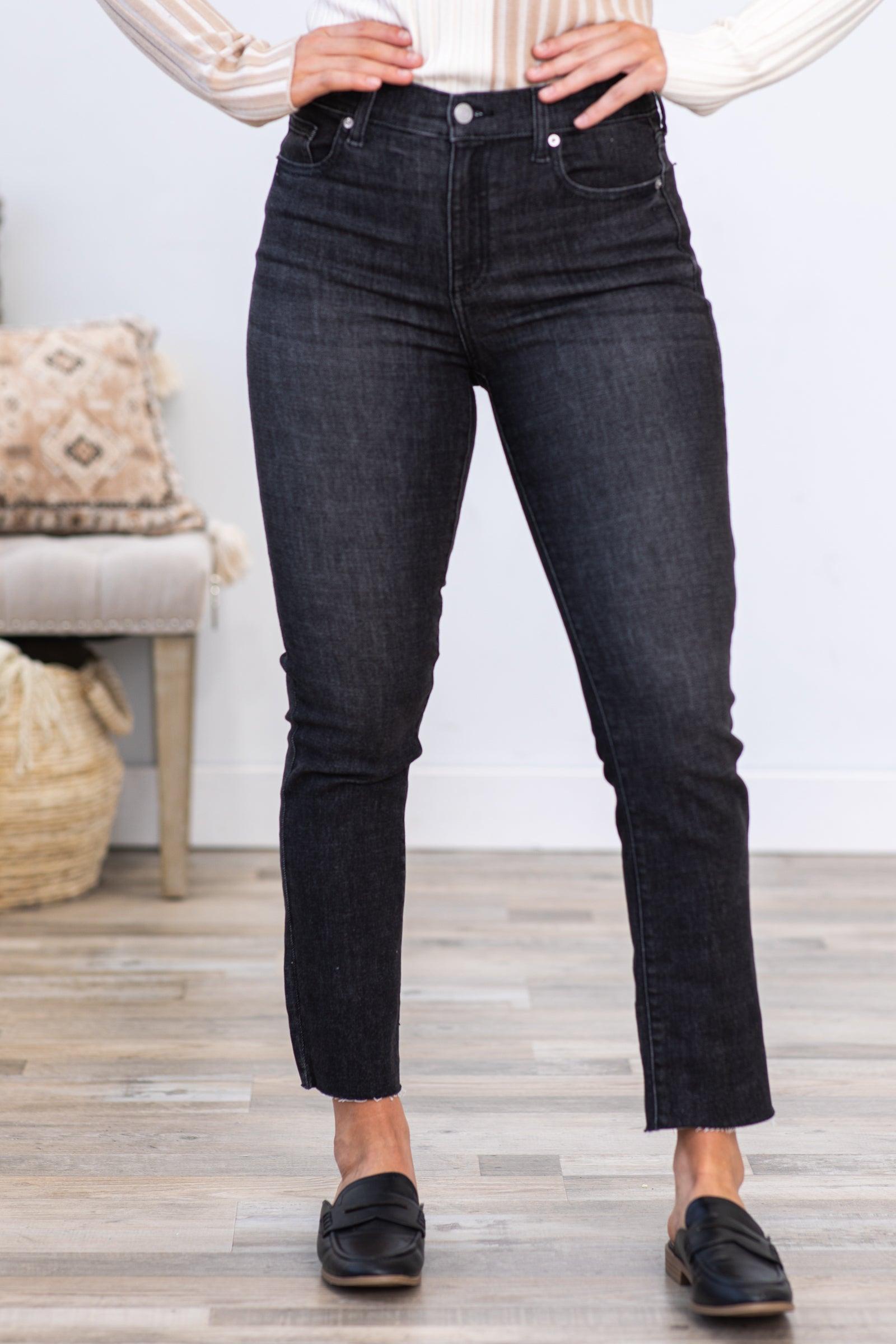 Sneak Peek Charcoal High Rise Slim Fit Jeans Product Image