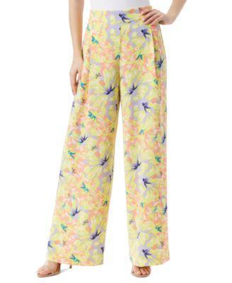 Winnie Floral-Print Pull-On Wide-Leg Pants Product Image