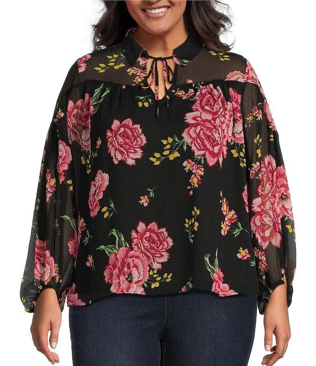 Jessica Simpson Plus Doris Long Sleeve Blouse Product Image