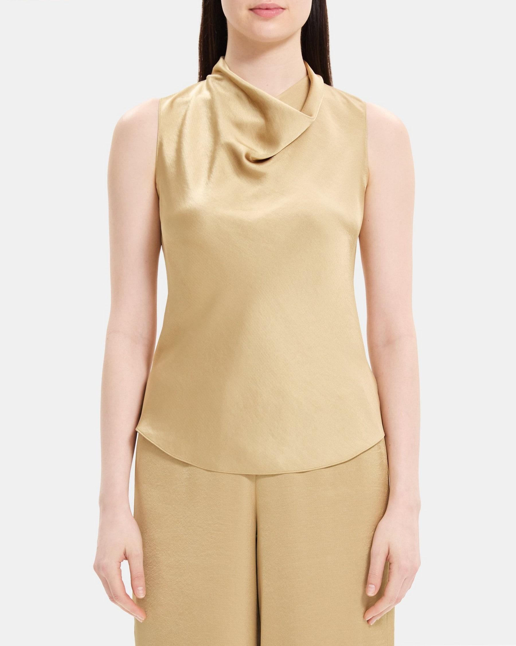 Cowl-Neck Top in Satin Product Image