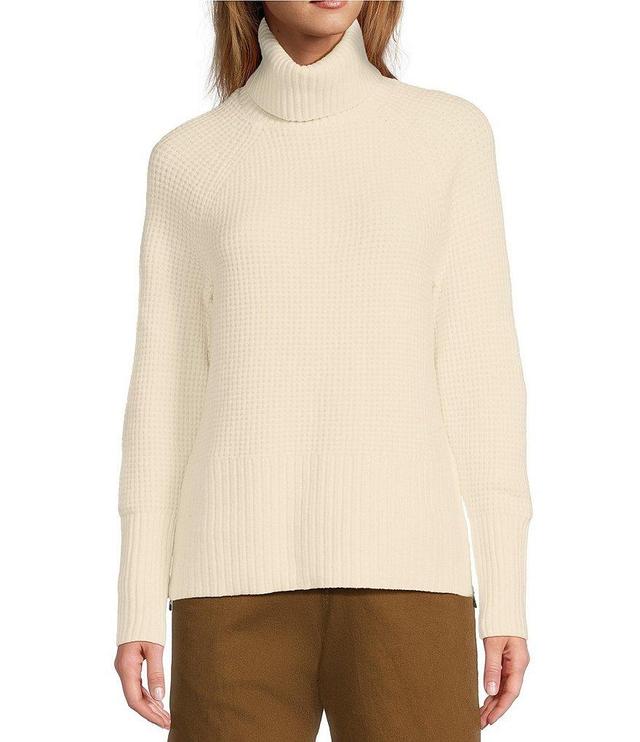 L.L.Bean SuperSoft Waffle Turtleneck Long Sleeve Ribbed Sweater Product Image