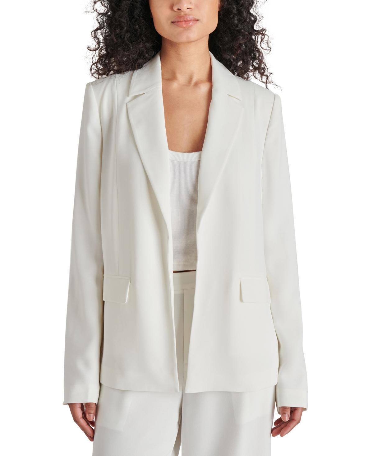 Steve Madden Payton Notch Collar Long Sleeve Side Pocket Fitted Blazer Product Image