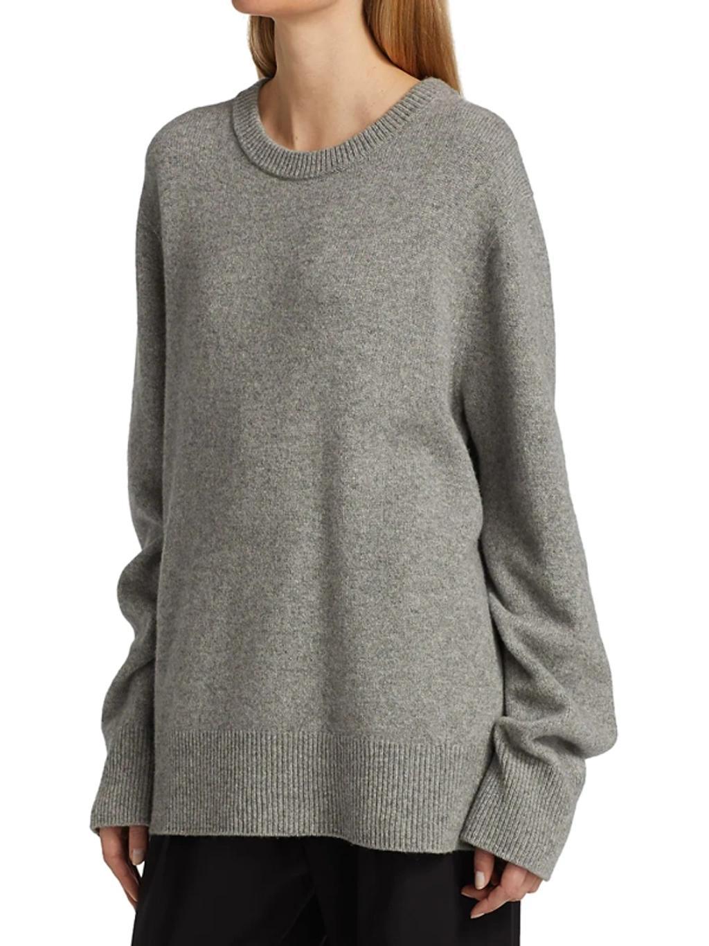 Marle-knit Wool-blend Jumper In Grey Melange Product Image