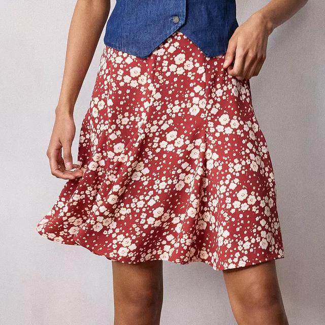 Petite LC Lauren Conrad Godet Mini Skirt, Womens Red Daisy Product Image