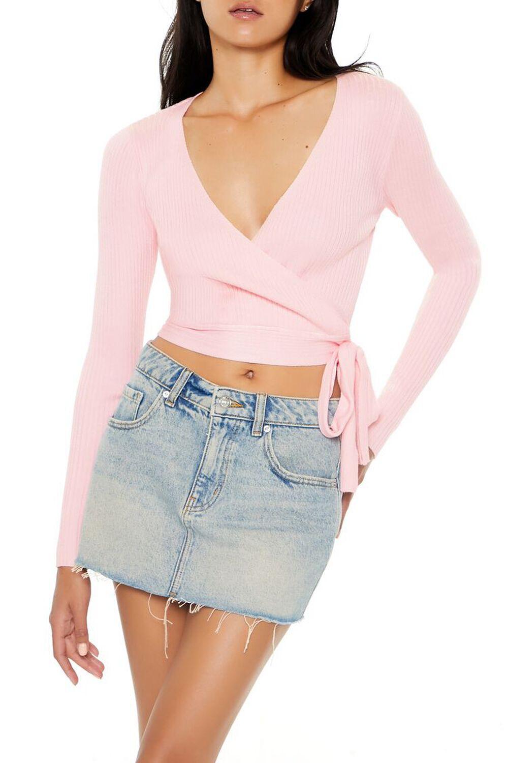 Sweater-Knit Wrap Crop Top | Forever 21 Product Image