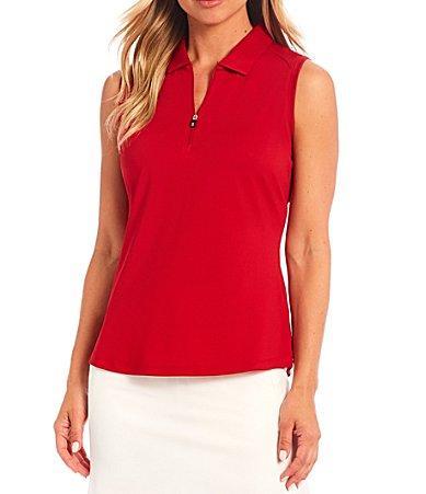 Cutter  Buck Forge Stretch Point Collar Zip Neck Sleeveless Polo Top Product Image