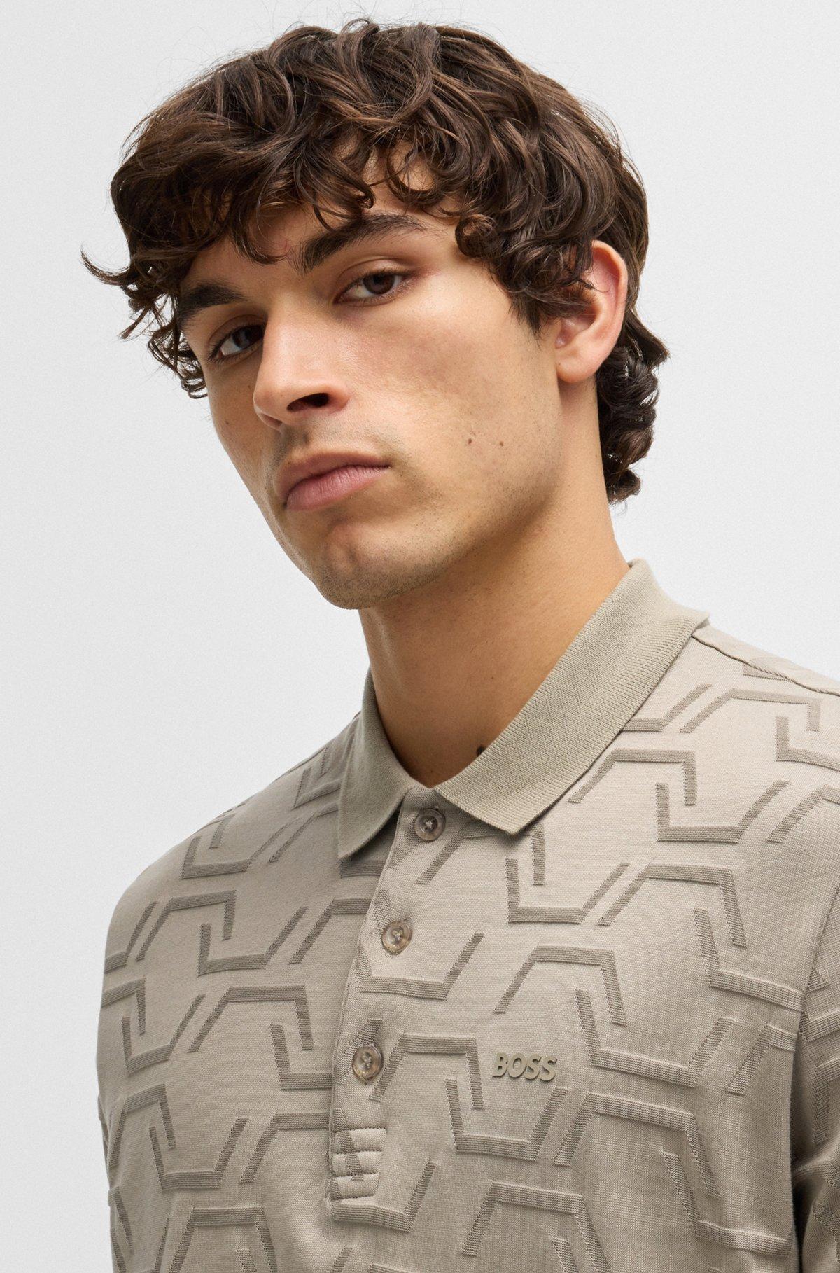 Paddy relaxed-fit polo shirt in quilted mercerized cotton Product Image