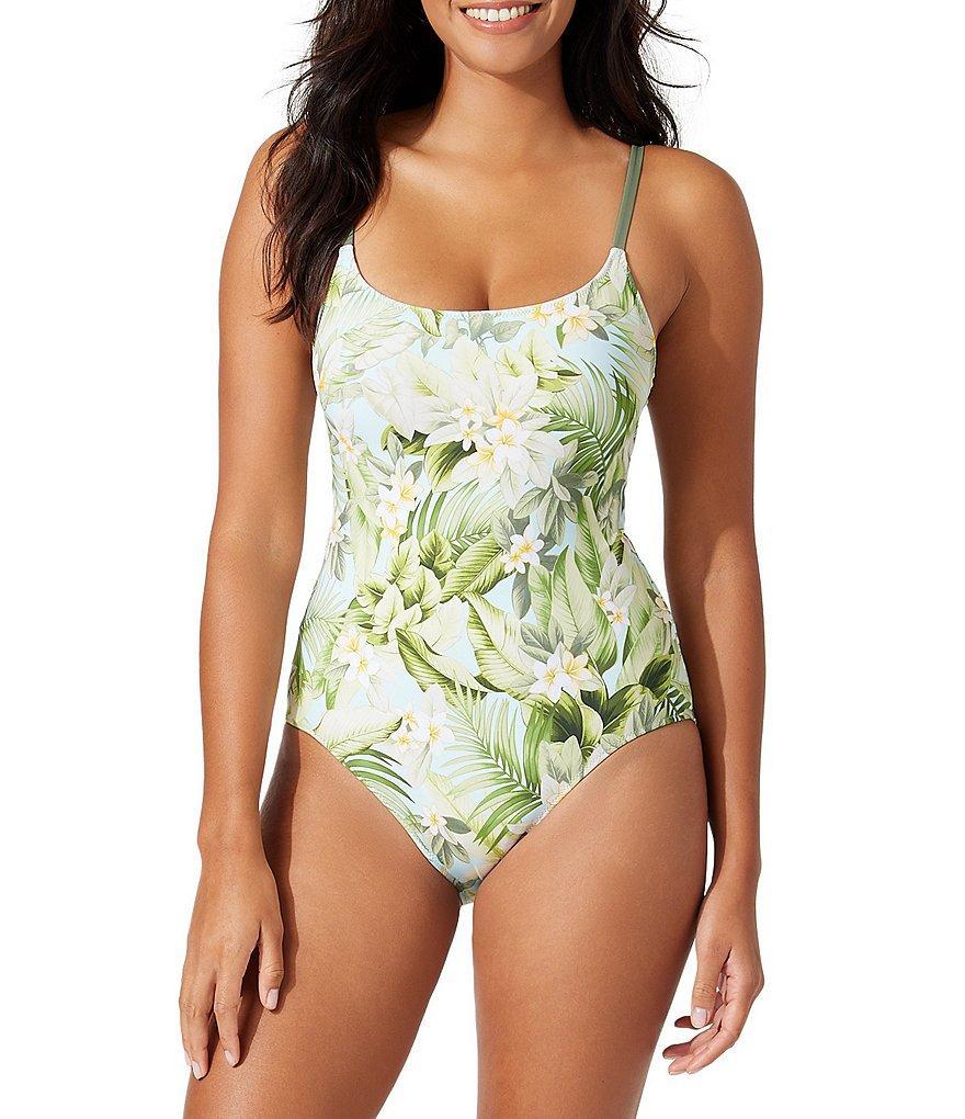 Tommy Bahama Paradise Fronds Reversible Square Neck Maillot One Piece Swimsuit Product Image