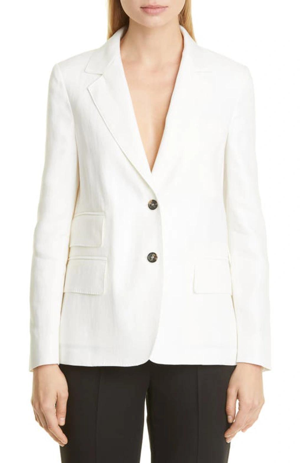 MAX MARA Cotton-blend Single-breasted Blazer In Seta Product Image