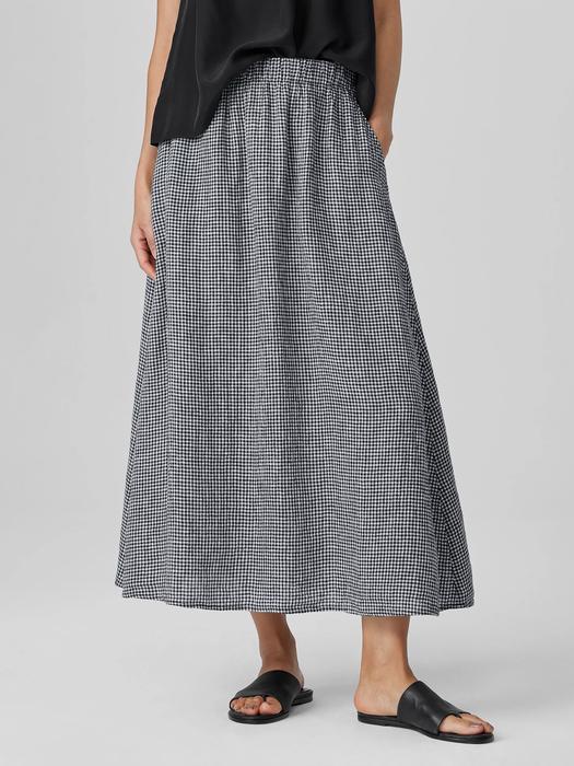 Puckered Organic Linen Pocket Skirt Product Image