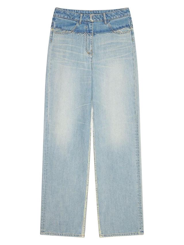 Womens Oversized Jeans In Mixed Denim Product Image