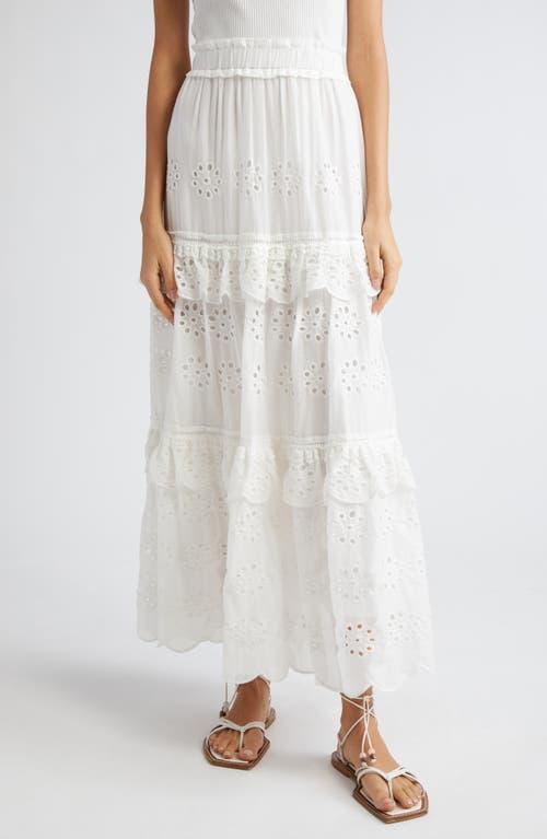 FARM Rio Eyelet Tiered Cotton Maxi Skirt Product Image