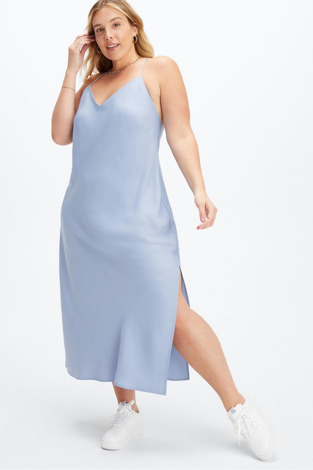 Fabletics Slip Dress Womens blue plus Size 4X Product Image