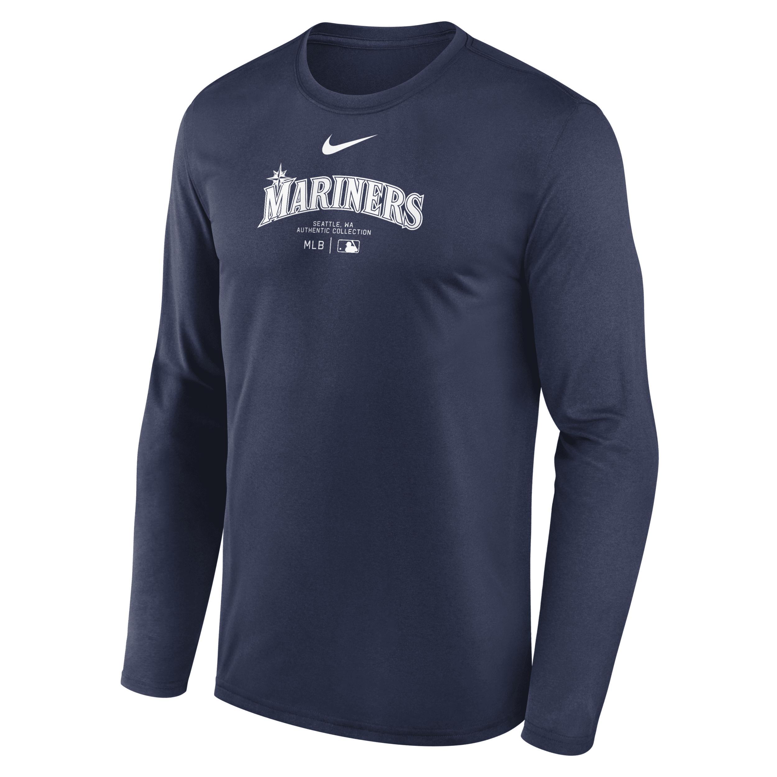 Seattle Mariners Authentic Collection Practice Nike Mens Dri-FIT MLB Long-Sleeve T-Shirt Product Image