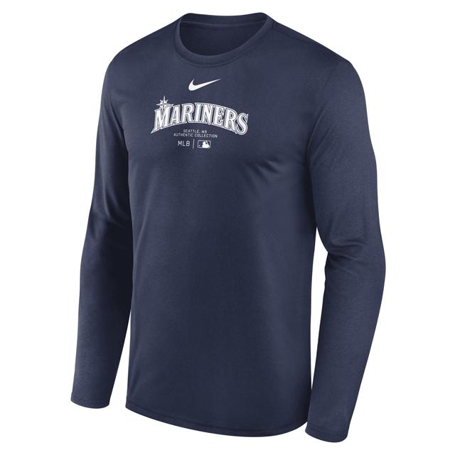 Seattle Mariners Authentic Collection Practice Nike Men's Dri-FIT MLB Long-Sleeve T-Shirt Product Image