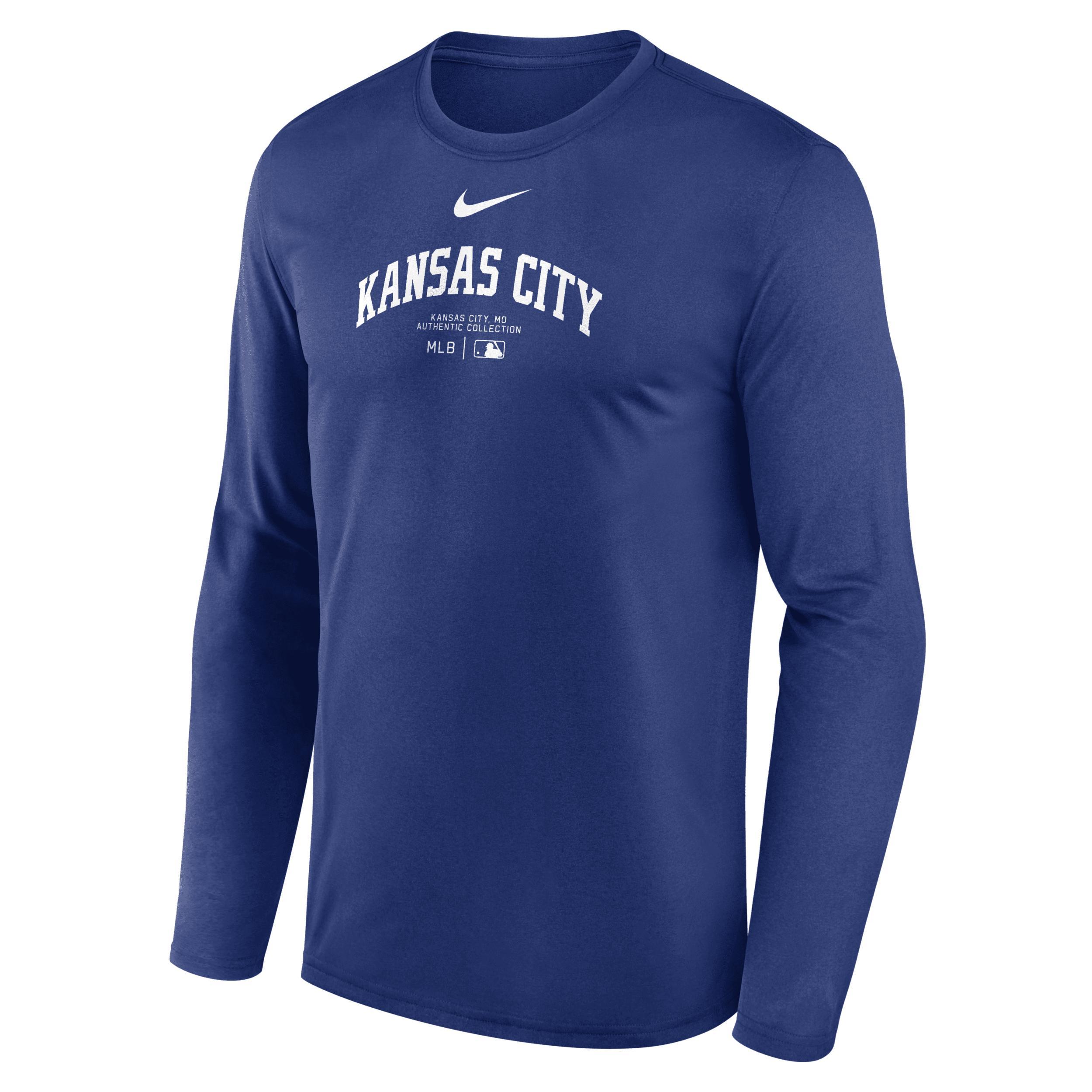 Kansas City Royals Authentic Collection Practice Nike Men's Dri-FIT MLB Long-Sleeve T-Shirt Product Image