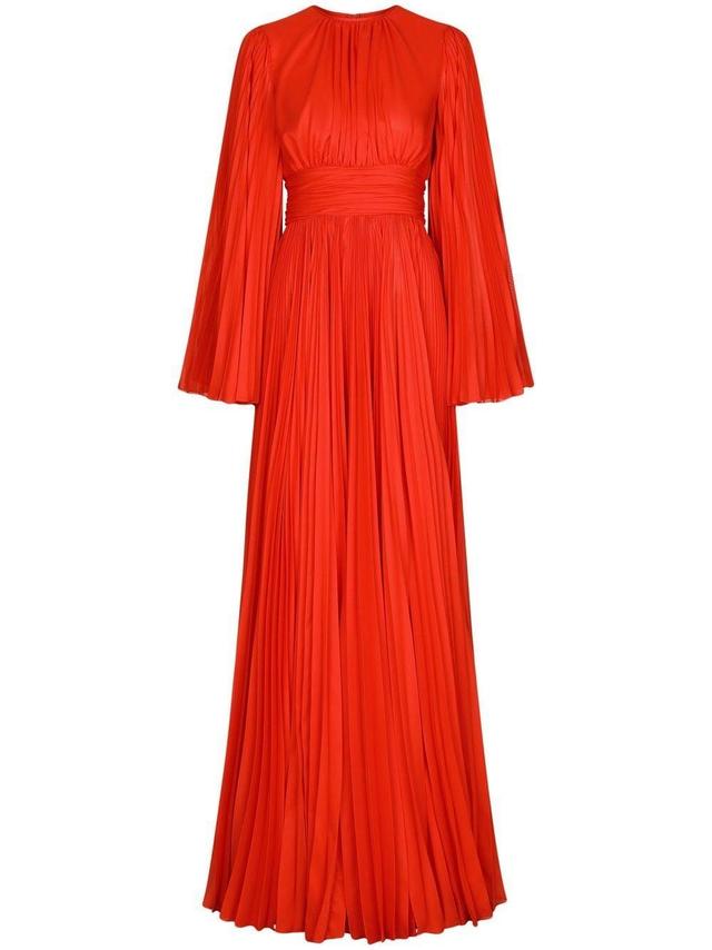 slit-sleeved pleated gown Product Image