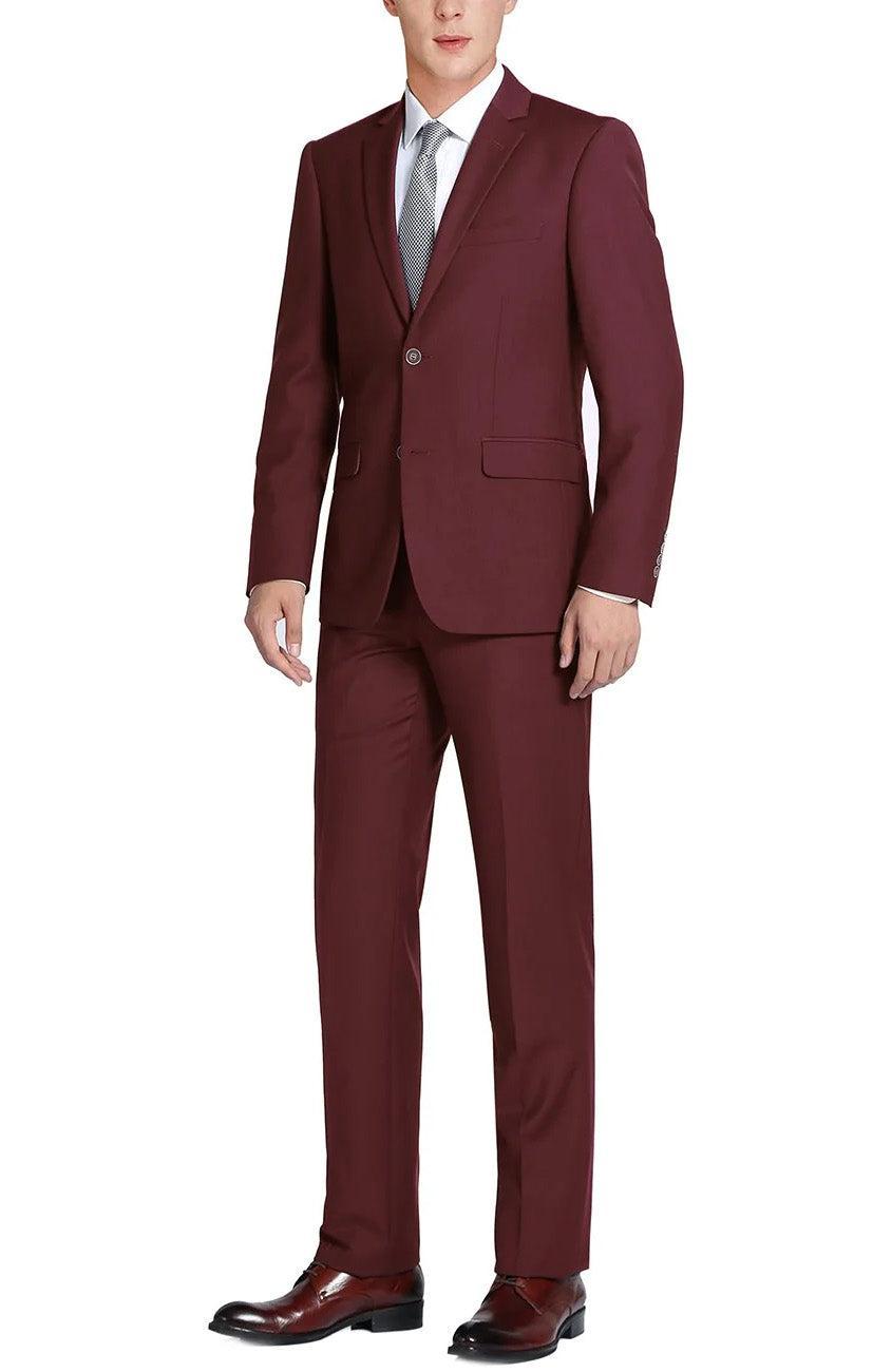 Vanderbilt Collection - Classic 2 Piece Suit 2 Buttons Regular Fit In Burgundy Product Image