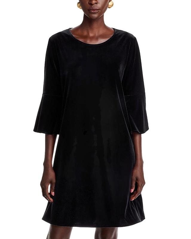 Bella Stretch Velvet Bell-Sleeve Midi Dress Product Image