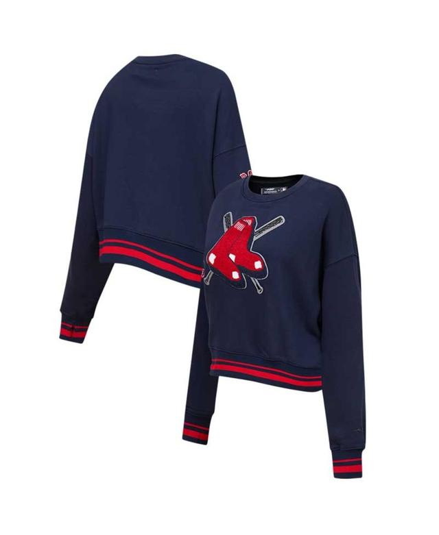 Womens Pro Standard Navy Boston Red Sox Mash Up Pullover Sweatshirt Product Image