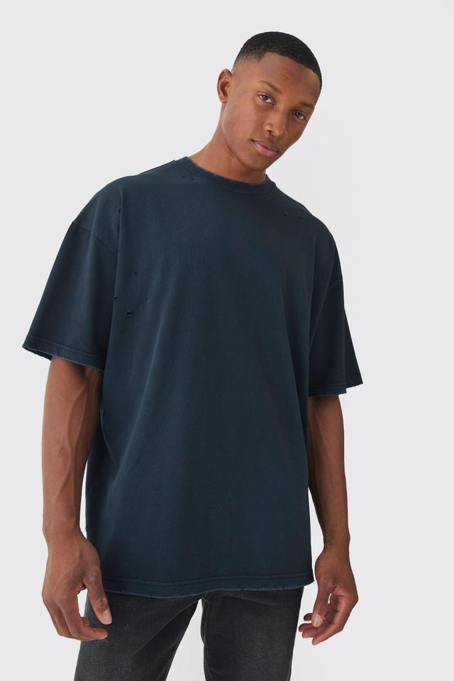 Premium Oversized Top Stitched & Washed T-shirt | boohooMAN USA Product Image