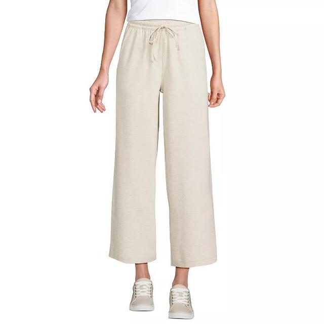 Petite Lands End Sport Pull-On Drawstring Wide Leg Crop Pants, Womens Product Image