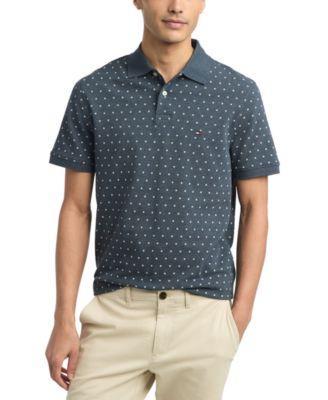 Tommy Hilfiger Mens Micro Geometric Print Short Sleeve Polo Shirt Product Image