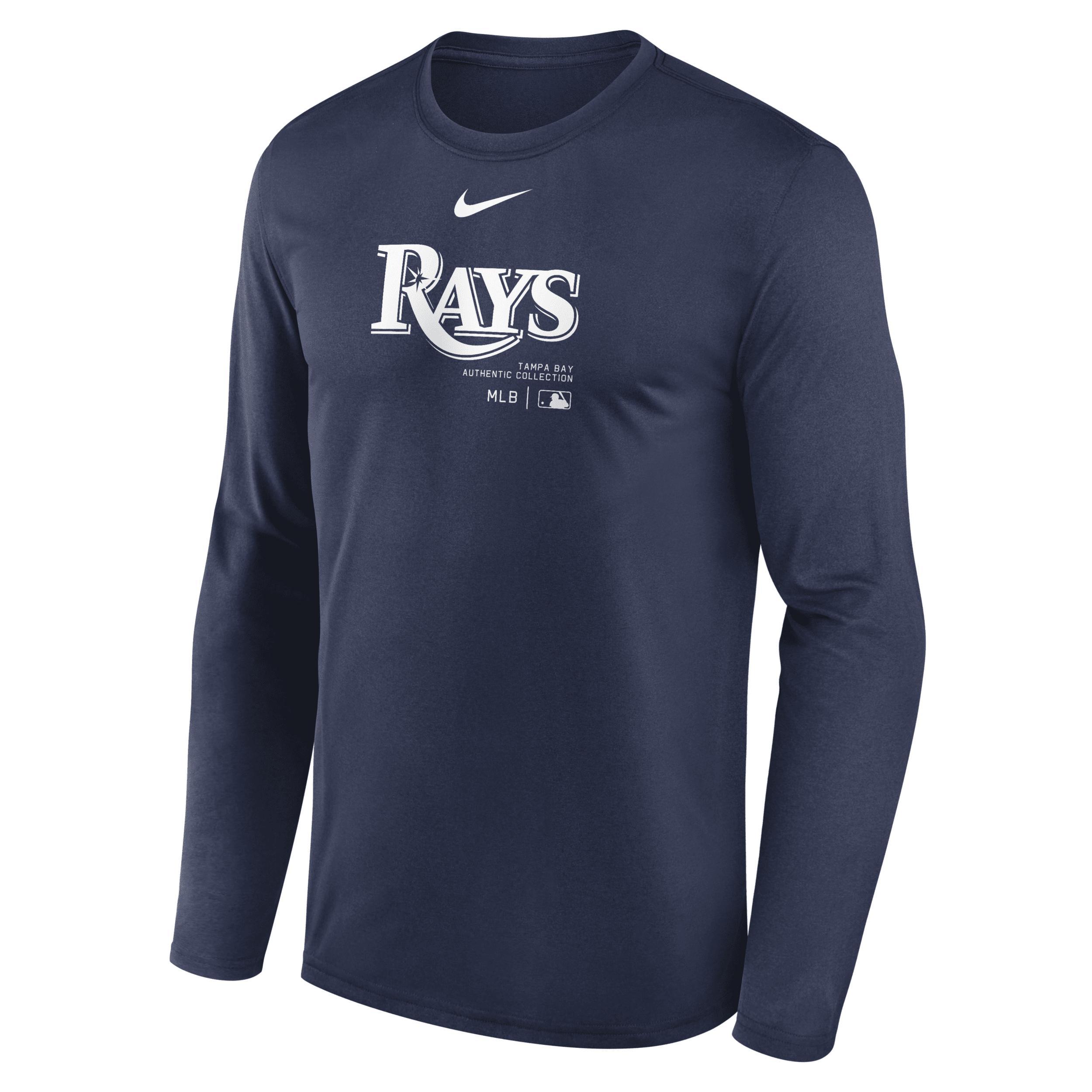 Tampa Bay Rays Authentic Collection Practice Nike Men's Dri-FIT MLB Long-Sleeve T-Shirt Product Image