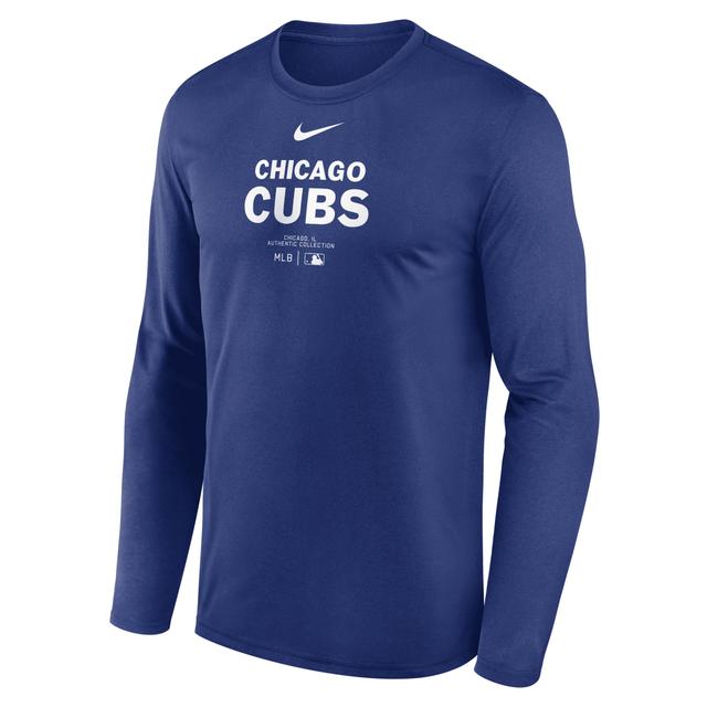 Chicago Cubs Authentic Collection Practice Nike Men's Dri-FIT MLB Long-Sleeve T-Shirt Product Image