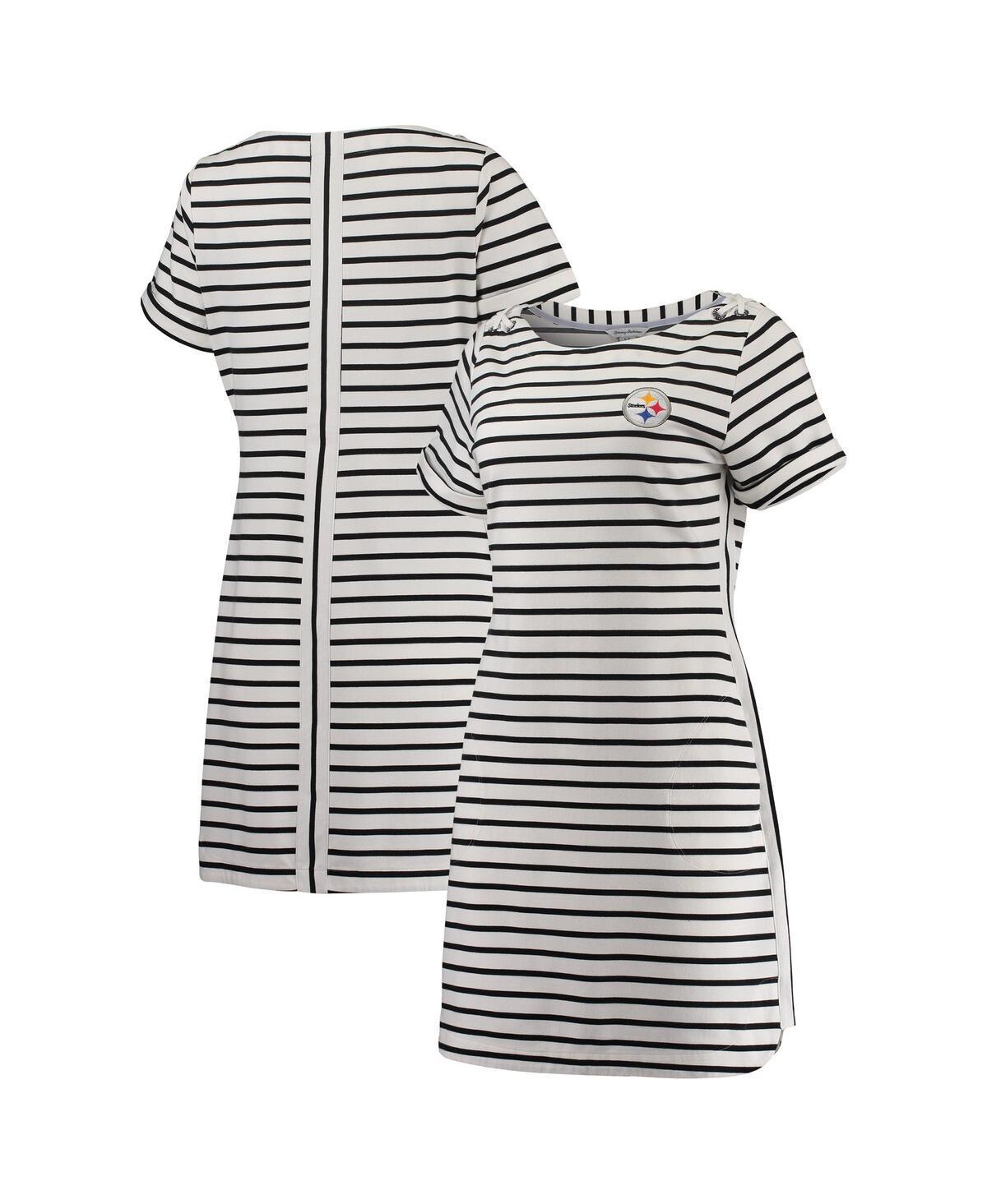 Womens Tommy Bahama White Pittsburgh Steelers Tri-Blend Jovanna Striped Dress Product Image