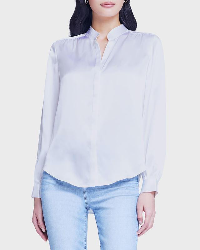 Womens Bianca Silk Charmeuse Blouse Product Image