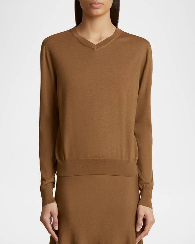 Senta V-Neck Fine Merino Wool Sweater Product Image