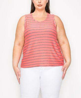 Plus Size Pointelle Stripe Tank Top Product Image