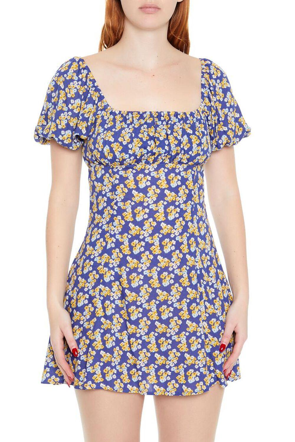 Ditsy Floral Tie-Back Mini Dress | Forever 21 Product Image