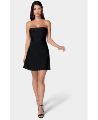 Bebe Womens Bandage Strapless A-line Dress Product Image